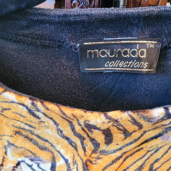 Vintage Tiger Striped Velvety Long Sleeve Top - Picture 2 of 4